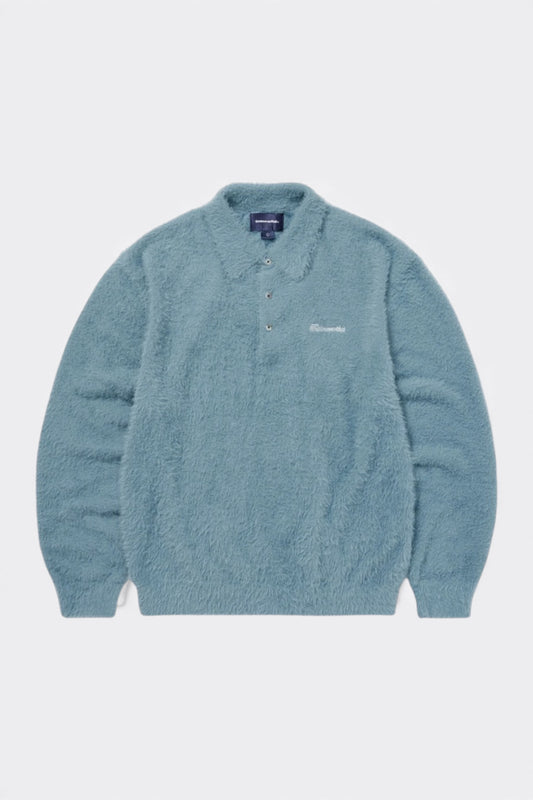 thisisneverthat - SCT-Logo Shaggy Knit Polo (Light Blue)