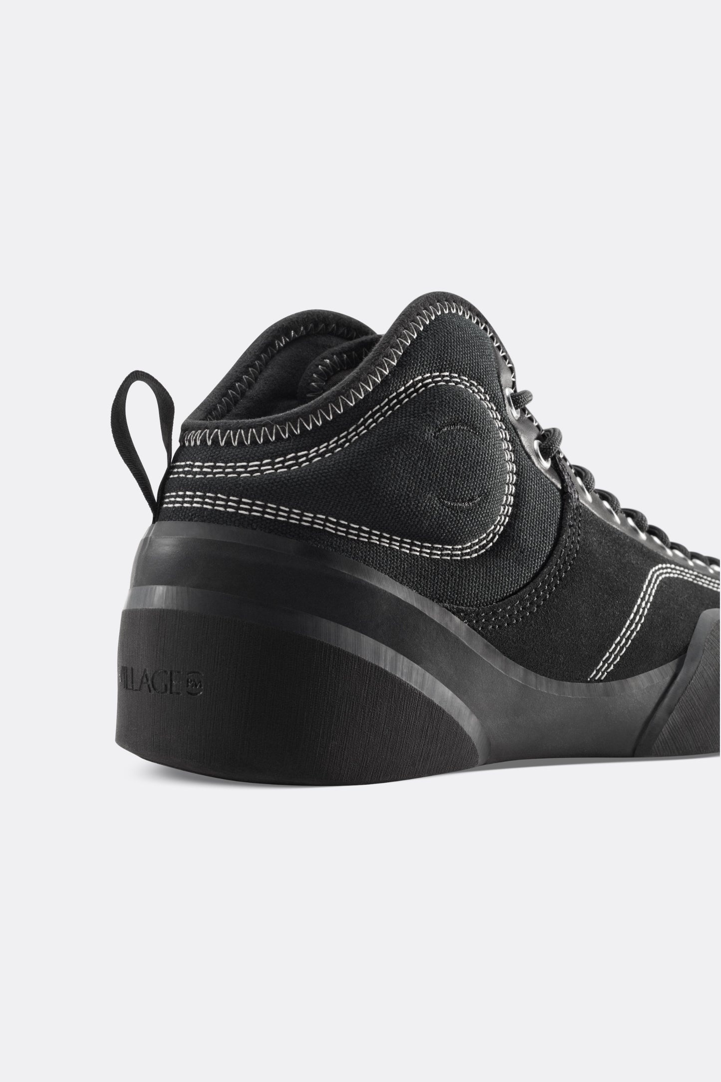 Village PM 1PM Mid Black / Natural Black Skate Shoes | Rubber Glove Technology