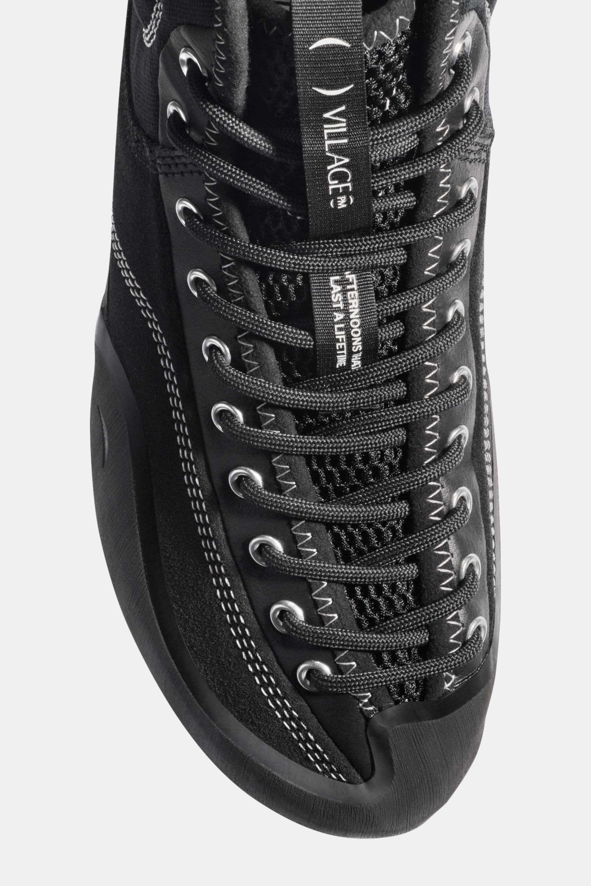 Village PM 1PM Mid Black / Natural Black Skate Shoes | Rubber Glove Technology