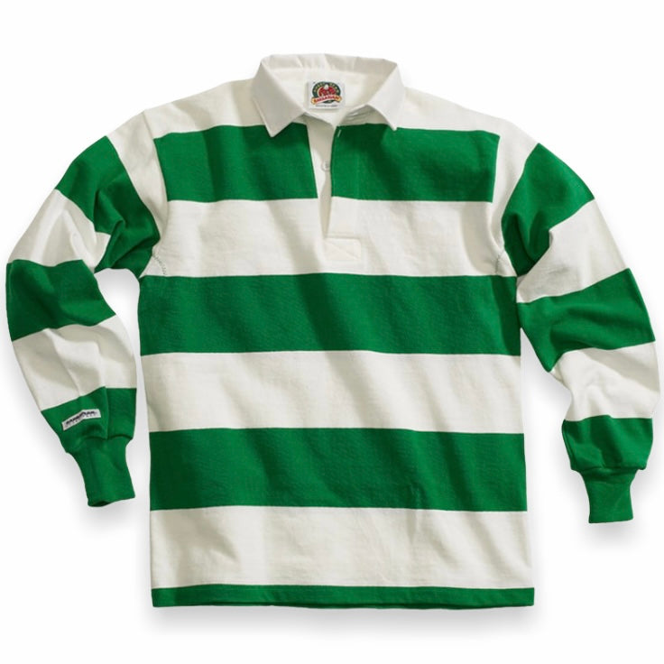 Barbarian - Rugby Shirt 4 Inch Stripe (White / Kelly)
