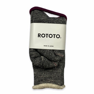 RoToTo - Double Face Crew Socks (Charcoal)