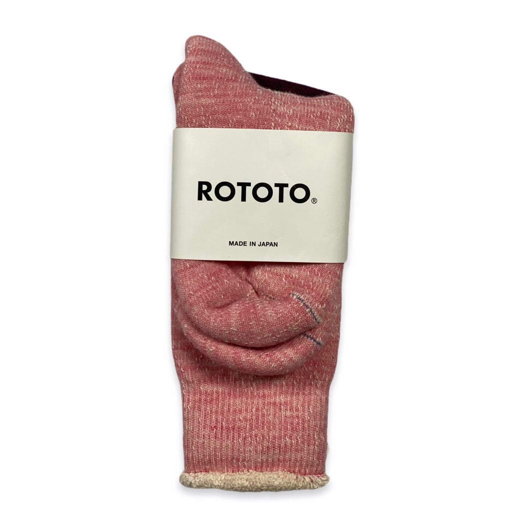RoToTo - Double Face Crew Socks (Light Pink)