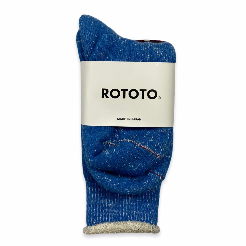 RoToTo - Double Face Crew Socks (Blue)
