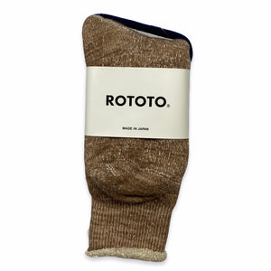 RoToTo - Double Face Crew Socks (Camel)