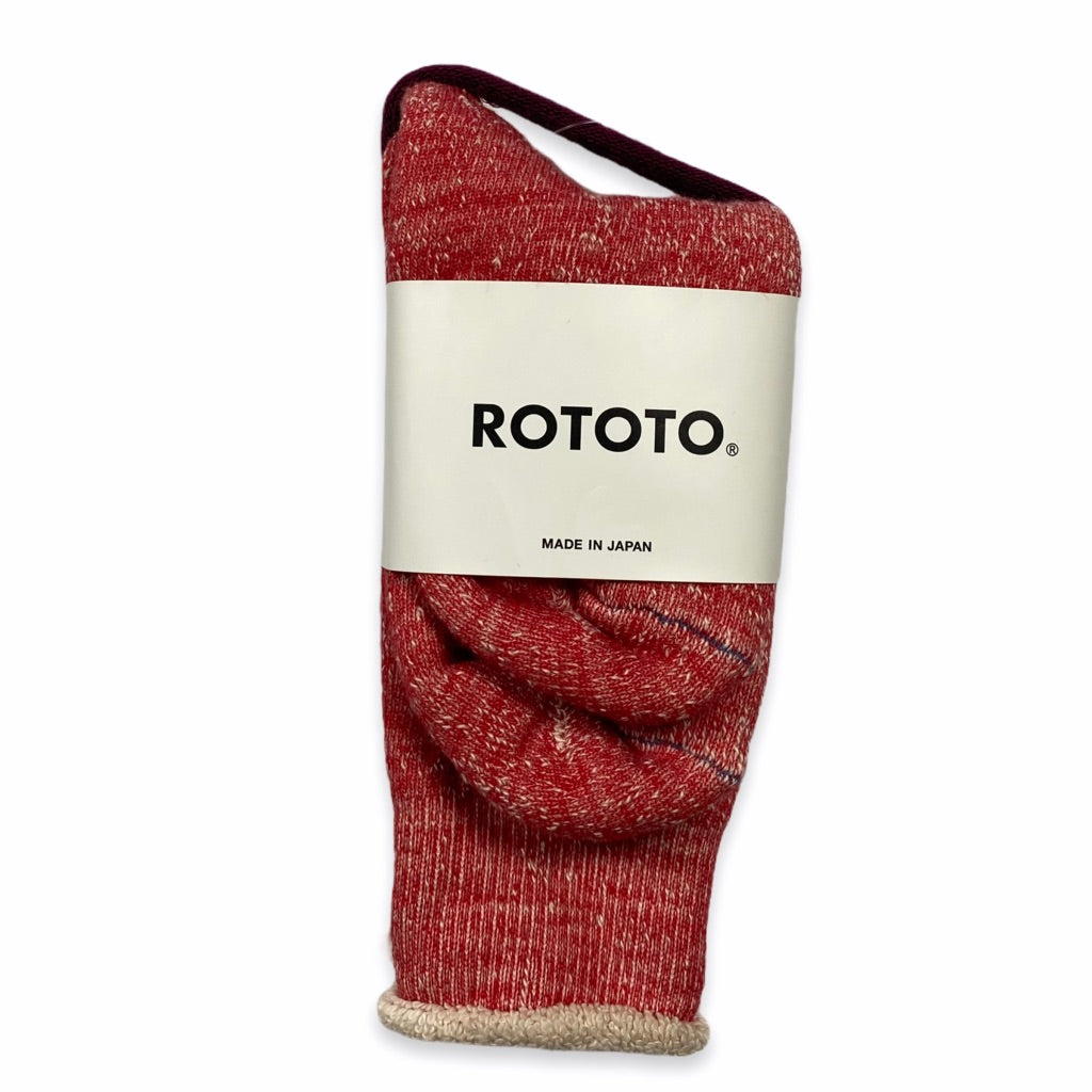 RoToTo - Double Face Crew Socks (Red)
