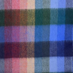 Alan Paine - Fritham Wool Scarf (Blue Check)
