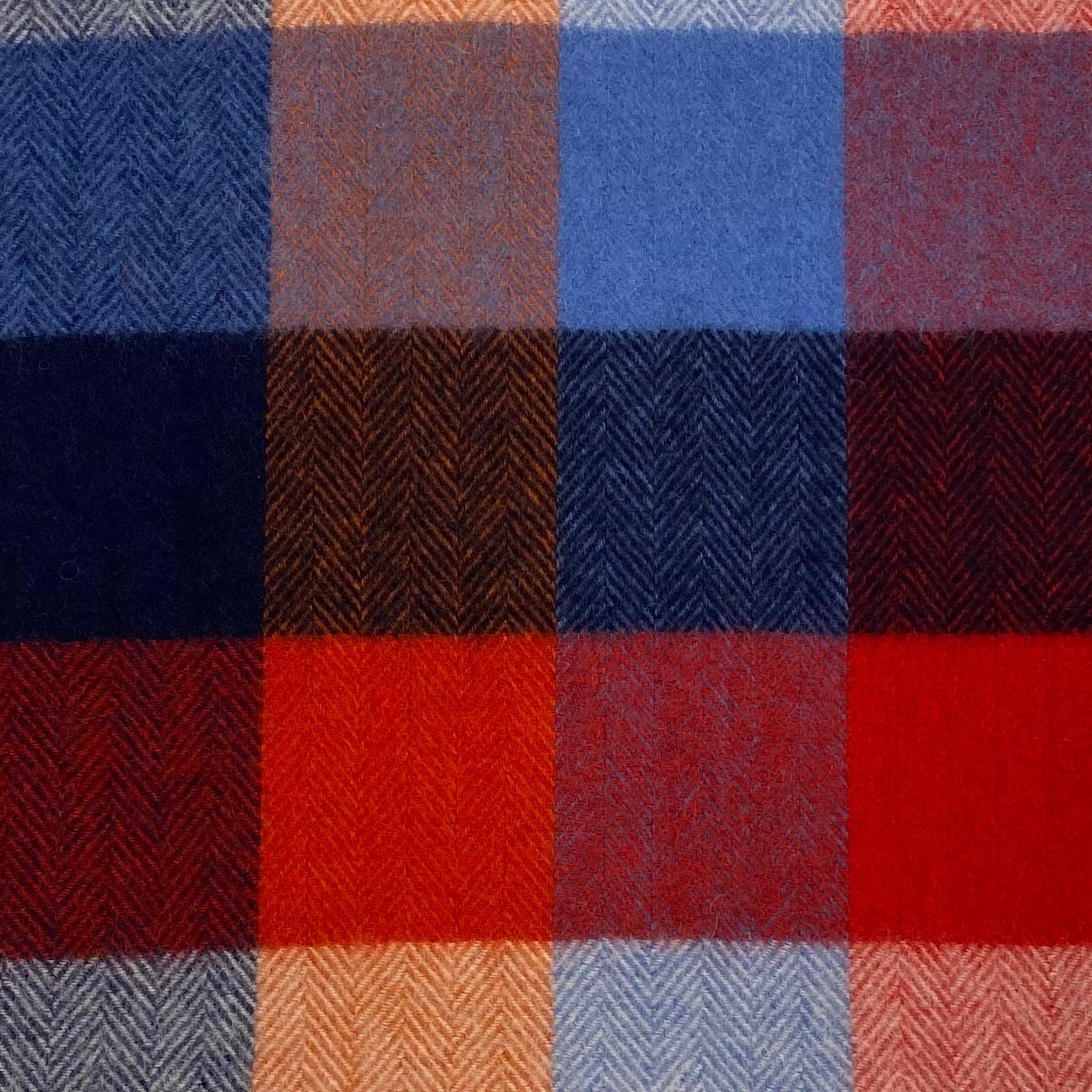 Alan Paine - Linton Wool Scarf (Blue Check)