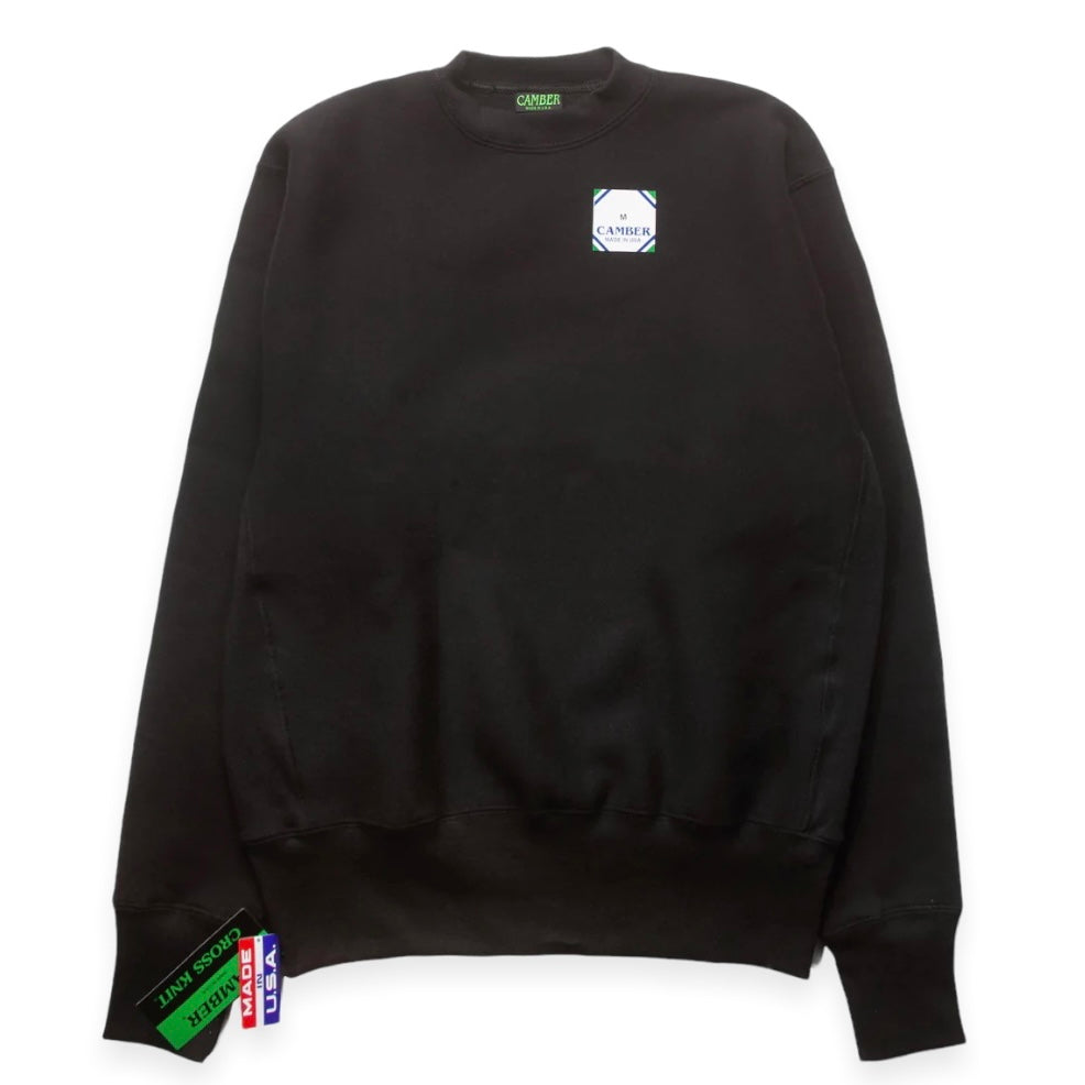 Camber USA - Cross-Knit Crew Neck Sweatshirt (Black)