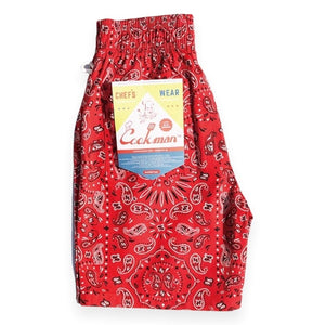 Cookman - Chef Short Pants Paisley (Red)