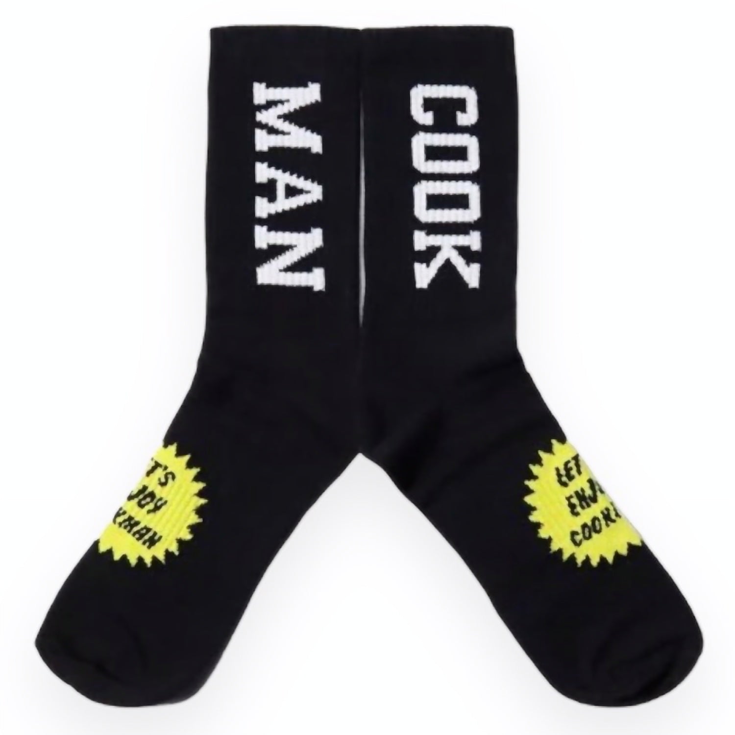 Cookman - Rib Crew Socks Logo (Black)