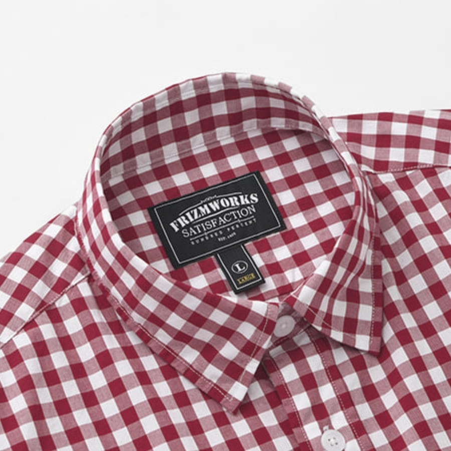 Frizmworks - Compact Check Oversized Shirt (Red)