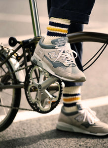 RoToTo - Coarse Ribbed Oldschool Crew Socks (Navy / D.Red)