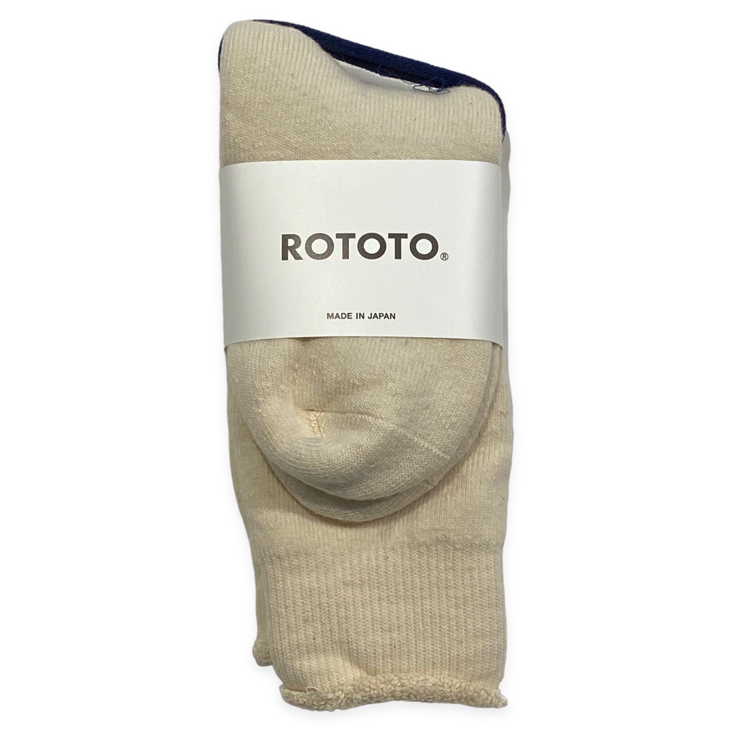 RoToTo - Double Face Crew Socks (Ivory)